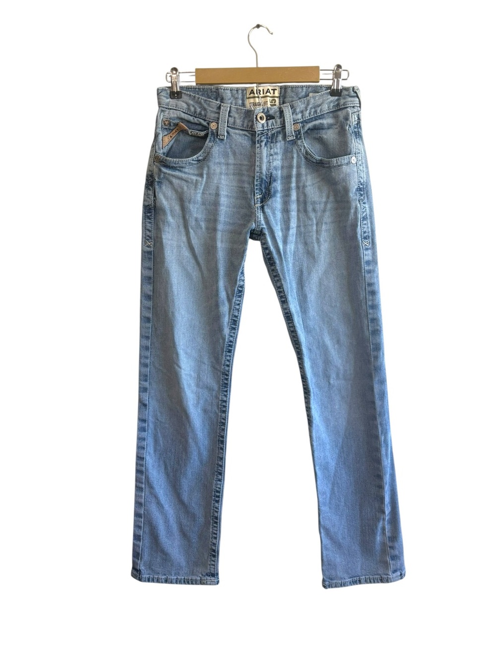 Ariat M5 Sz 30 Straight Fit Straight Leg Light Wash Jeans Denim Western Country